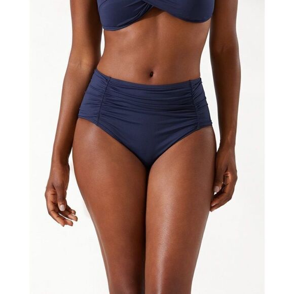 New. Tommy Bahama navy high waisted bikini bottom. Small. - Picture 3 of 11